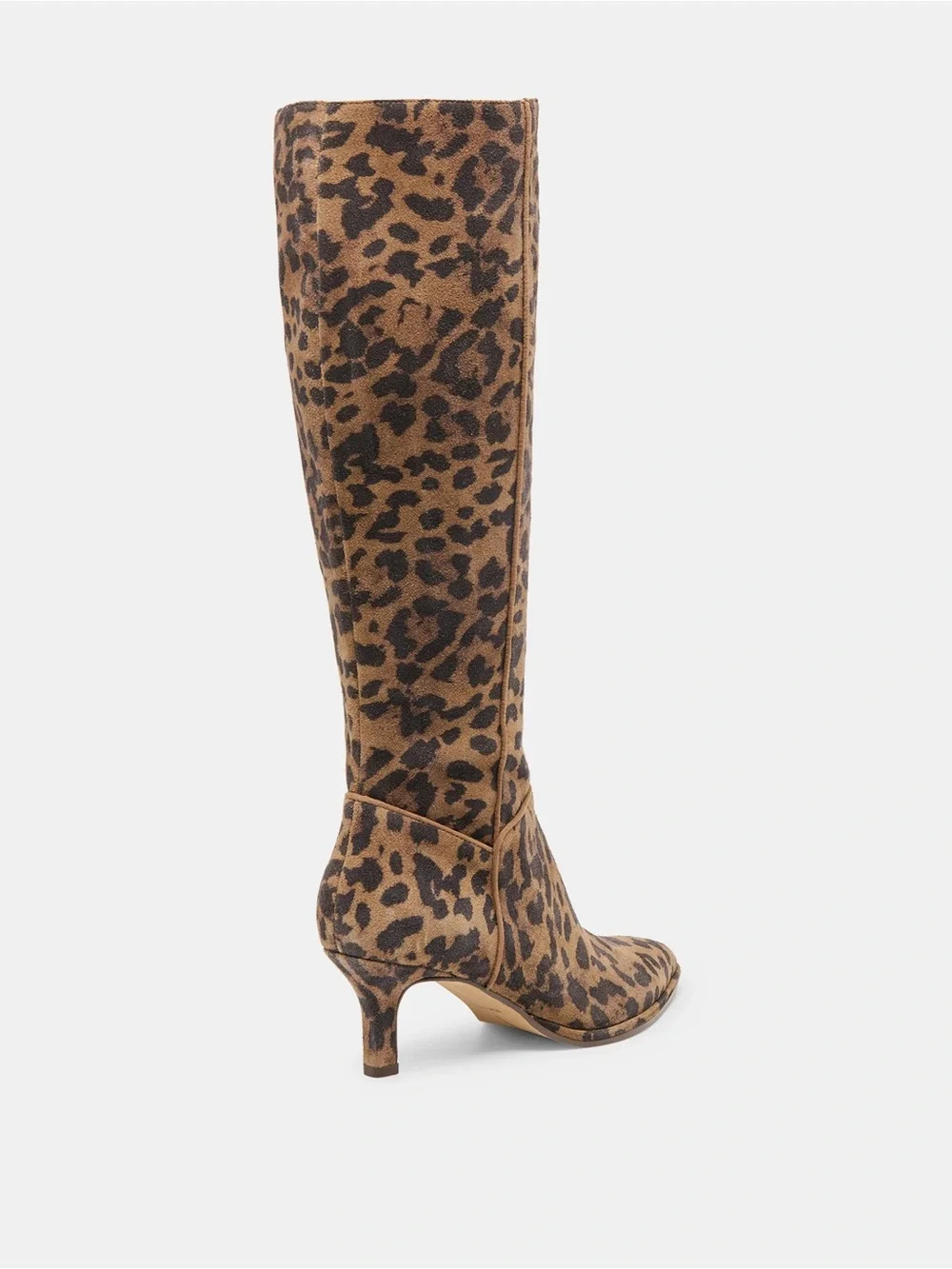 Dolce Vita Aldy Boots Brown Leopard Print Suede Knee-High